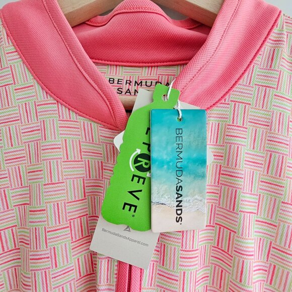 Bermuda Sands Women XL UPF 50+ Lyric Strawberry Sleeveless Golf Dress Pink Green - Picture 8 of 15